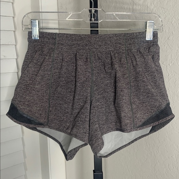 Lululemon athletica hotty hot Gray Athletic running pilates yoga Shorts 6 - Picture 1 of 7